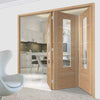 Bespoke Thrufold Portici Oak Glazed Folding 3+0 Door - Aluminium Inlay - Prefinished