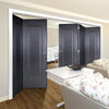 Five Folding Doors & Frame Kit - Eindhoven 1 Panel Black Primed 3+2 - Unfinished