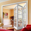 Three Folding Doors & Frame Kit - SA 15L 3+0 - Clear Glass - White Primed