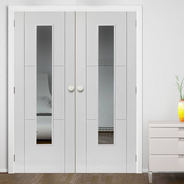 J B Kind White Contemporary Mistral Primed Flush Internal Door