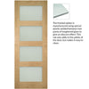 Double Sliding Door & Wall Track - Coventry Oak Door - Frosted Glass - Prefinished