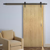 Single Sliding Door & Arrowhead Black Track - Galway American Oak Veneer Door Unfinished