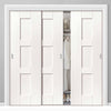 Three Sliding Wardrobe Doors & Frame Kit - Geo White Primed Door