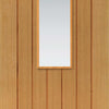 Single Sliding Door & Track - Cherwell Cottage Oak Door - Clear Glass - Prefinished