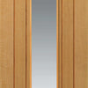 Single Sliding Door & Track - Cherwell Cottage Oak Door - Clear Glass - Prefinished