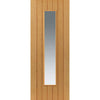 Single Sliding Door & Track - Cherwell Cottage Oak Door - Clear Glass - Prefinished