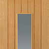 Single Sliding Door & Track - Cherwell Cottage Oak Door - Clear Glass - Prefinished