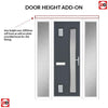 Cottage Style Hansa 3 Composite Front Door Set with Double Side Screen - Hnd Ice Edge Glass - Shown in Slate Grey