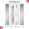 Cottage Style Hansa 3 Composite Front Door Set with Double Side Screen - Hnd Ice Edge Glass - Shown in Slate Grey