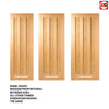 Double Sliding Door & Track - Idaho 3 Panel Oak Doors - Unfinished