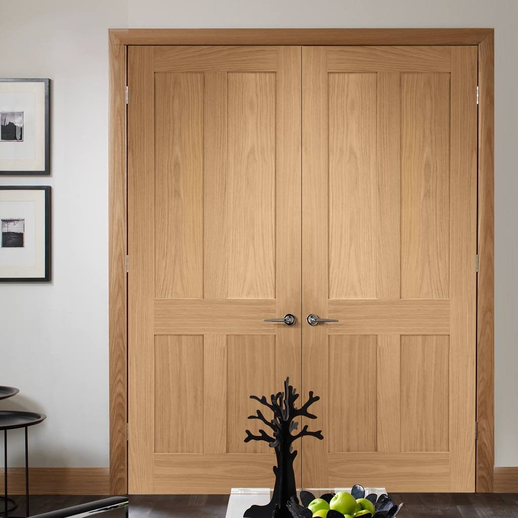 Bespoke Victorian 4P Oak Shaker Door Pair