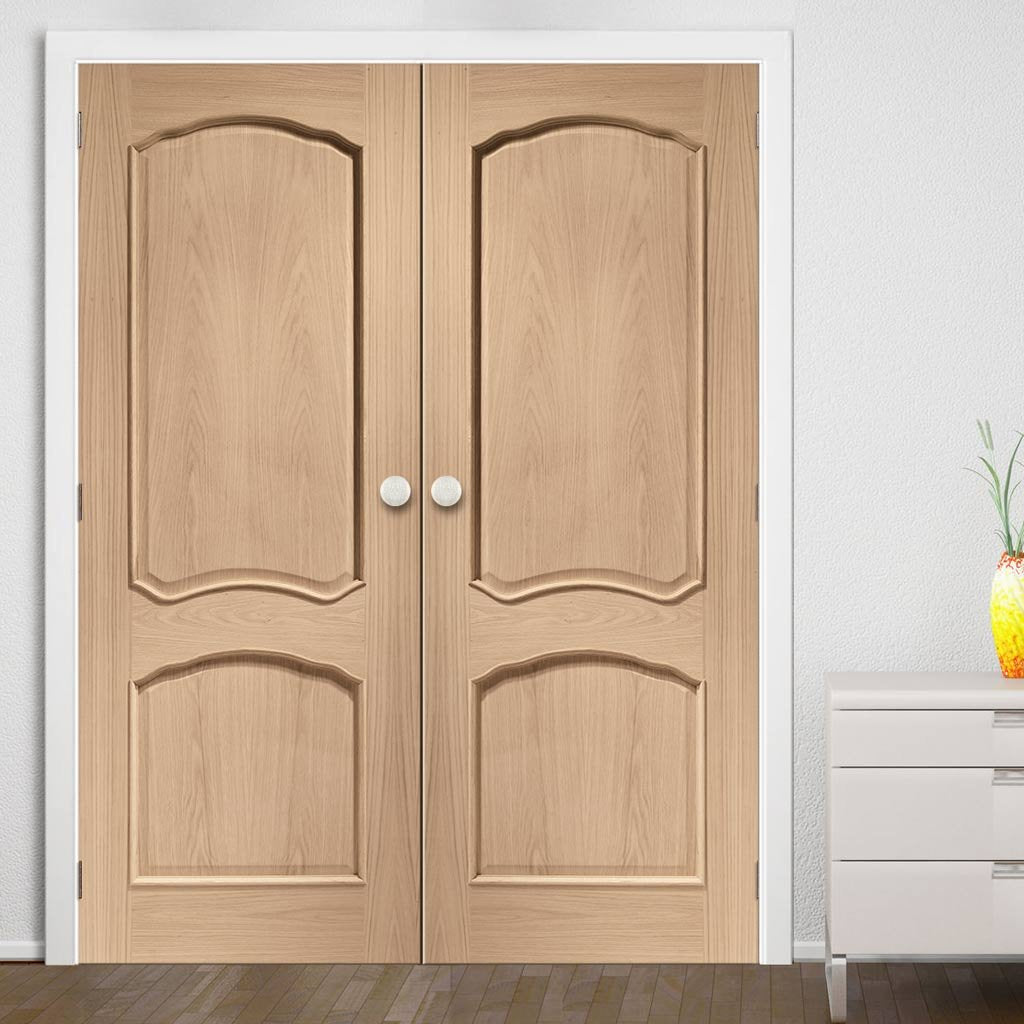 Louis Oak Door Pair - Raised Mouldings