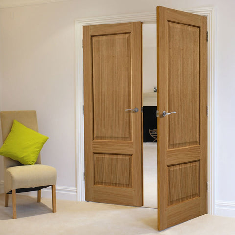 J B Kind Oak Classic Dove Internal Door - Bevelled Clear Glass