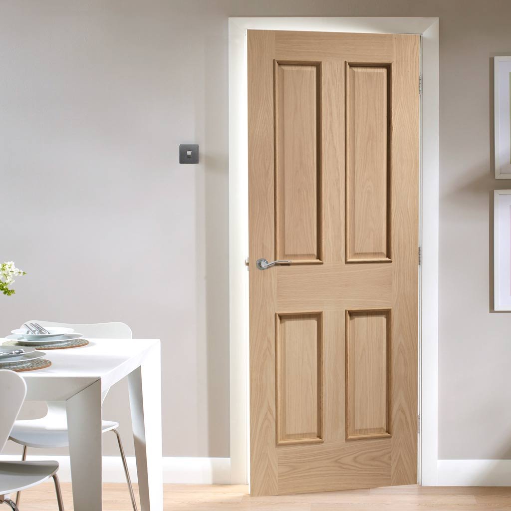 Fire Rated Victorian Oak Door - Raised Mouldings - 1/2 Hour Fire Rated