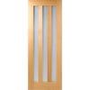 Double Sliding Door & Track - Utah Oak Doors - Frosted Glass - Unfinished