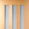 Double Sliding Door & Track - Utah Oak Doors - Frosted Glass - Unfinished