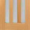 Double Sliding Door & Track - Utah Oak Doors - Frosted Glass - Unfinished