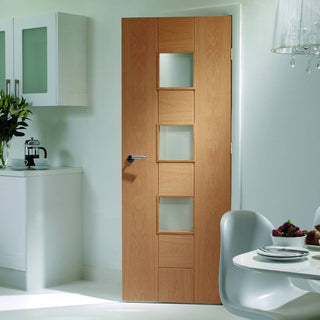 Image: Oak veneer glazed interior door design from XL Joinery UK