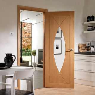 Image: Pesaro oak designer glazed interior door