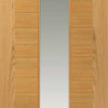 Three Sliding Doors and Frame Kit - Ostria Flush Oak Door - Clear Glass - Prefinished