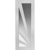 Two Sliding Doors and Frame Kit - Calypso Aurora White Primed Door - Clear Glass