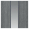 J B Kind Pintado Slate Grey Flush Door Pair - Clear Glass - Prefinished