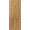 Double Sliding Door & Track - Rustic Shaker 4 Panel Oak Doors - Prefinished