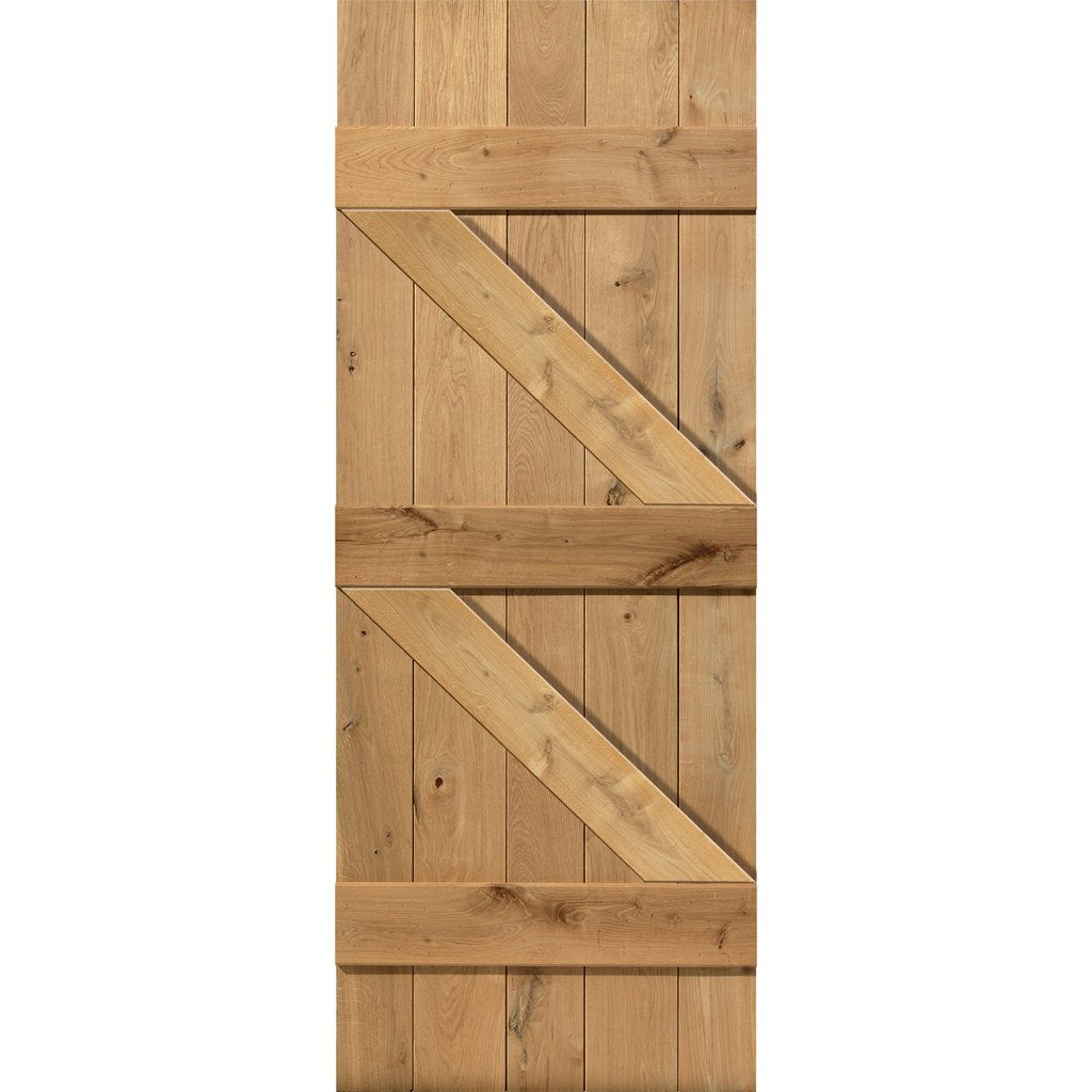 J B Kind Rustic Oak Ledged And Braced Internal Door - Unfinished