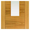 Two Sliding Doors and Frame Kit - Mistral Flush Oak Door - Decor Grooves - Clear Glass - Prefinished