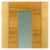 Two Sliding Doors and Frame Kit - Mistral Flush Oak Door - Decor Grooves - Clear Glass - Prefinished