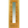 Two Sliding Doors and Frame Kit - Mistral Flush Oak Door - Decor Grooves - Clear Glass - Prefinished