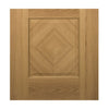 Kensington Oak Panel Absolute Evokit Double Pocket Door Detail - Clear Bevelled Glass - Prefinished