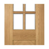 Kensington Oak Panel Single Evokit Pocket Door Detail - Clear Bevelled Glass - Prefinished