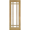 Single Sliding Door & Wall Track - Kerry Oak Door - Bevelled Clear Glass - Unfinished