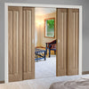 Kilburn 3 Panel Oak Veneer Staffetta Quad Telescopic Pocket Doors