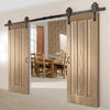 Double Sliding Door & Track - Kilburn 3 Panel Oak Doors - Unfinished