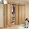 Three Sliding Wardrobe Doors & Frame Kit - Kilburn 3 Panel Oak Door - Unfinished