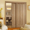 Two Sliding Doors and Frame Kit - Kilburn 3 Panel Oak Door - Unfinished