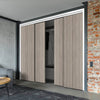 Four Sliding Maximal Wardrobe Doors & Frame Kit - Laminate Montreal Light Grey Door - Prefinished