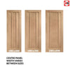 Two Sliding Wardrobe Doors & Frame Kit - Worcester Oak 3 Panel Door - Prefinished