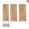 Minimalist Wardrobe Door & Frame Kit - Four Worcester Oak 3 Panel Doors - Unfinished