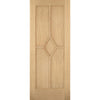 Four Folding Doors & Frame Kit - Reims Diamond 5 Panel Oak 3+1 - Prefinished