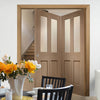 Bespoke Thrufold Malton Oak Glazed Folding 2+0 Door - No Raised Mouldings - Prefinished