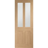 Malton Oak Shaker 2 Pane & 2 Pane Internal Door Pair - Clear Glass