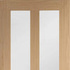 Bespoke Thruslide Malton Oak Shaker 2L Glazed - 3 Sliding Doors and Frame Kit