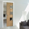 Bespoke Messina Oak Glazed Single Pocket Door