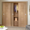 Bespoke Thruslide Messina Oak Flush 3 Door Wardrobe and Frame Kit - Prefinished