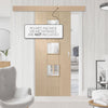 Single Sliding Door & Wall Track - Messina Oak Door - Clear Glass - Prefinished