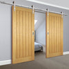 Double Sliding Door & Track - Mexicano Oak Doors - Prefinished