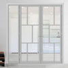 Room Divider - Handmade Eco-Urban® Milan Door Pair DD6422C - Clear Glass - Premium Primed - Colour & Size Options